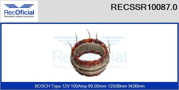 Stator, alternator (RECSSR10087.0)