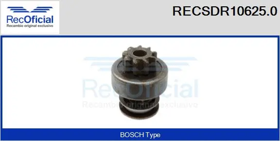 Pinion, starter (RECSDR10625.0)