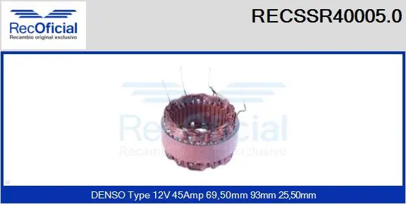 Stator, alternator (RECSSR40005.0)