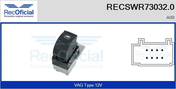 Switch, window regulator (RECSWR73032.0)