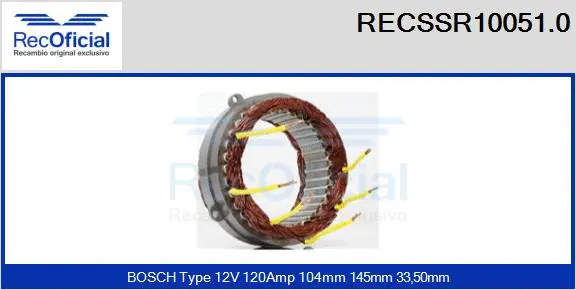 Stator, alternator (RECSSR10051.0)