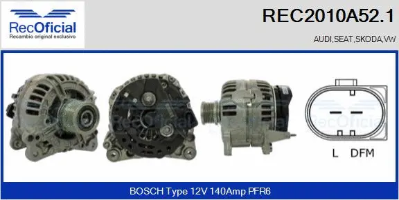Alternator (REC2010A52.1)
