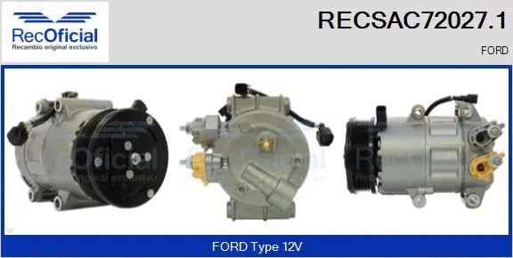 Compressor, air conditioning (RECSAC72027.1)