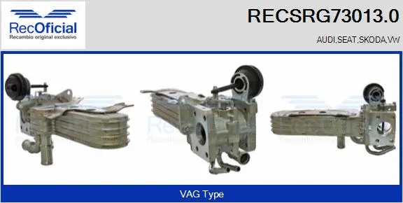 Cooler, exhaust gas recirculation (RECSRG73013.0)