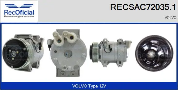 Compressor, air conditioning (RECSAC72035.1)
