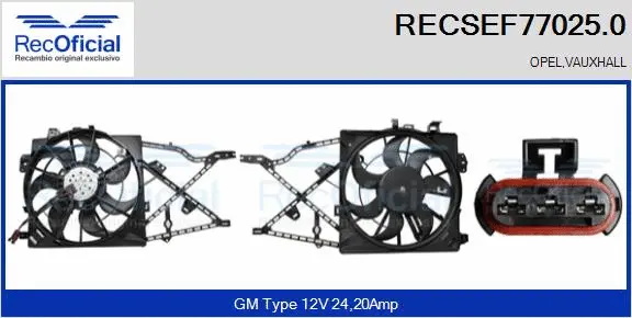 Electric Motor, radiator fan (RECSEF77025.0)