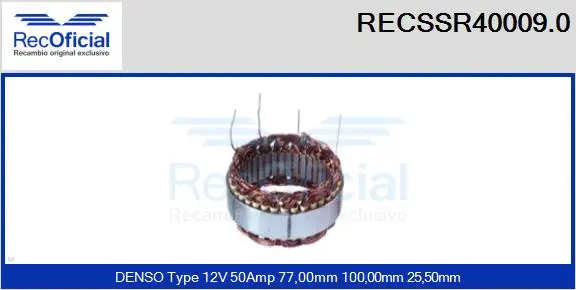 Stator, alternator (RECSSR40009.0)