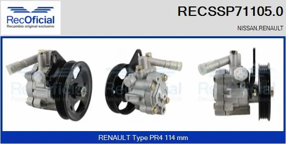 Hydraulic Pump, steering (RECSSP71105.0)