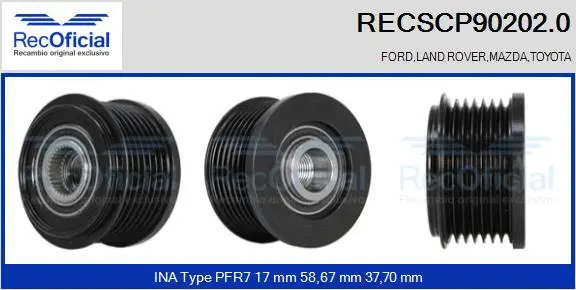 Belt Pulley, alternator (RECSCP90202.0)