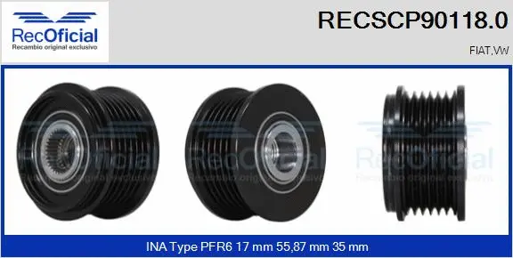 Belt Pulley, alternator (RECSCP90118.0)
