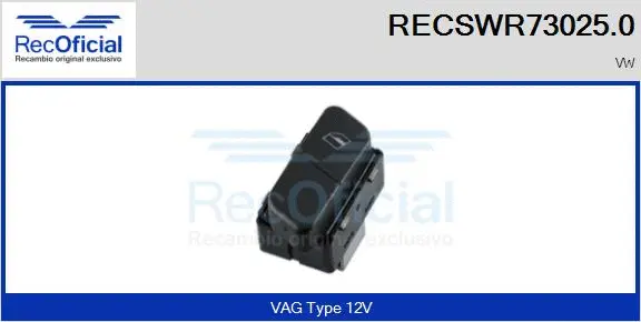Switch, window regulator (RECSWR73025.0)
