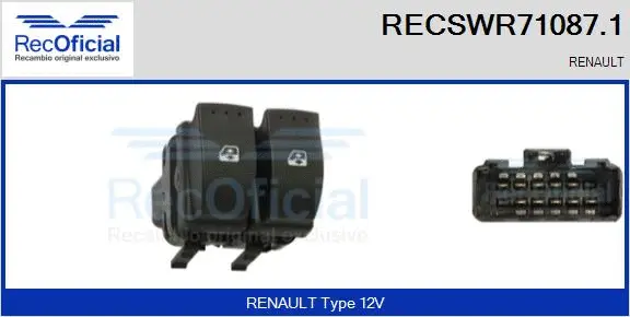 Switch, window regulator (RECSWR71087.1)