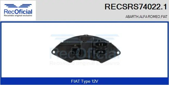 Resistor, interior blower (RECSRS74022.1)