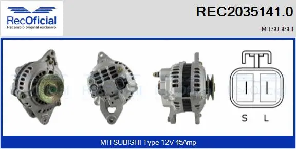 Alternator (REC2035141.0)