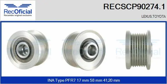 Belt Pulley, alternator (RECSCP90274.1)