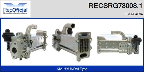 Cooler, exhaust gas recirculation (RECSRG78008.1)