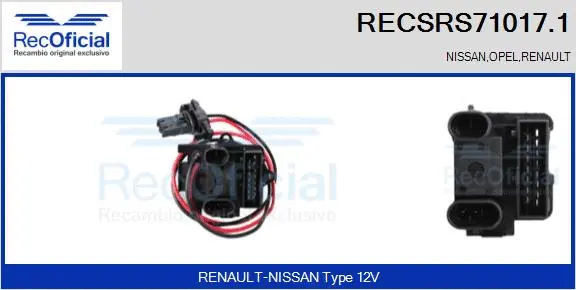 Resistor, interior blower (RECSRS71017.1)
