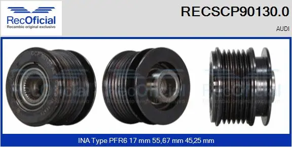 Belt Pulley, alternator (RECSCP90130.0)