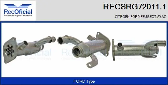 Cooler, exhaust gas recirculation (RECSRG72011.1)