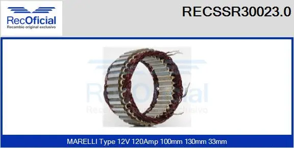 Stator, alternator (RECSSR30023.0)