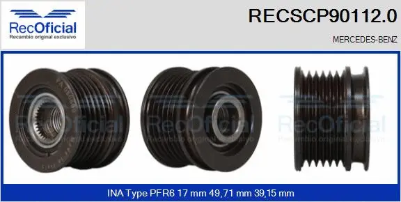 Belt Pulley, alternator (RECSCP90112.0)