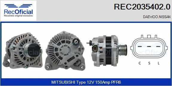 Alternator (REC2035402.0)