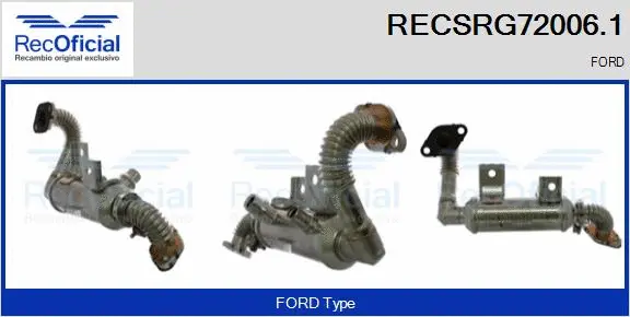 Cooler, exhaust gas recirculation (RECSRG72006.1)