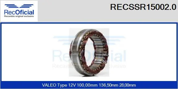 Stator, alternator (RECSSR15002.0)