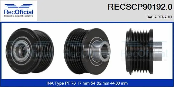 Belt Pulley, alternator (RECSCP90192.0)