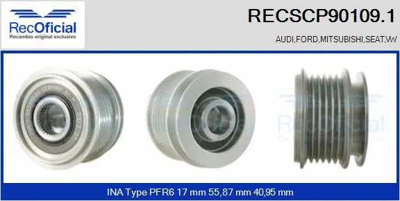 Belt Pulley, alternator (RECSCP90109.1)