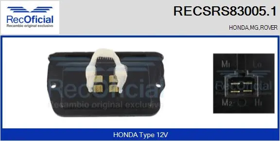 Resistor, interior blower (RECSRS83005.1)