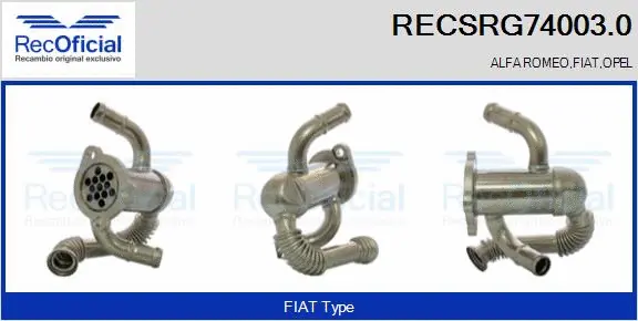 Cooler, exhaust gas recirculation (RECSRG74003.0)