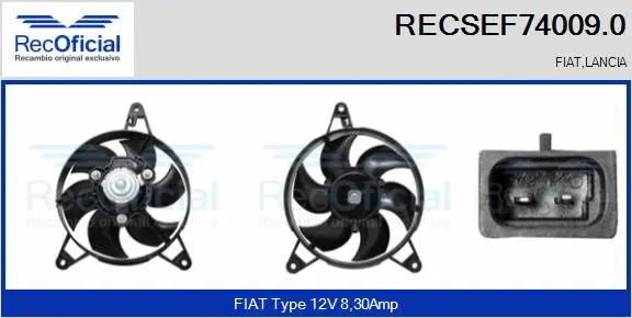 Electric Motor, radiator fan (RECSEF74009.0)