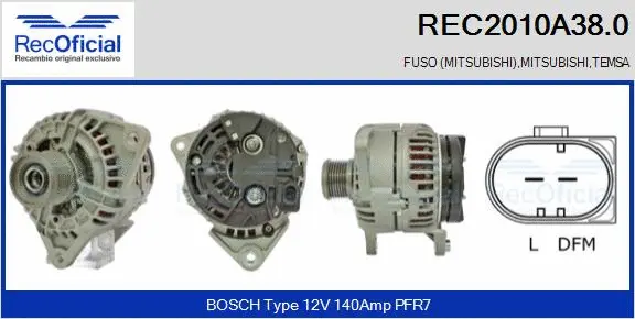 Alternator (REC2010A38.0)