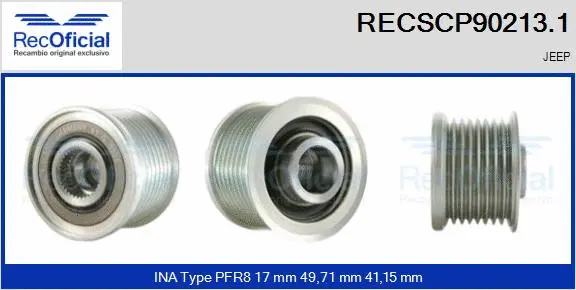 Belt Pulley, alternator (RECSCP90213.1)