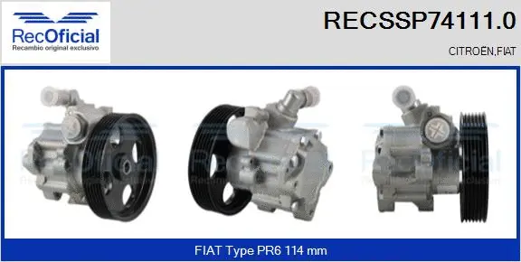 Hydraulic Pump, steering (RECSSP74111.0)
