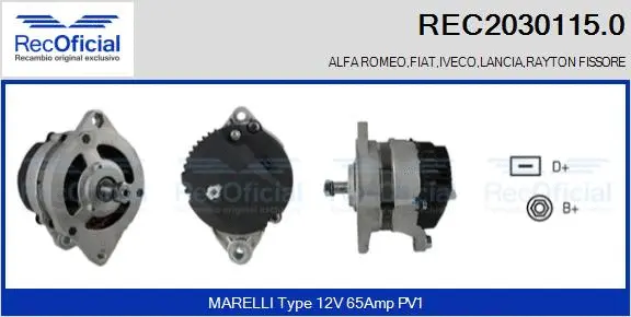 Alternator (REC2030115.0)