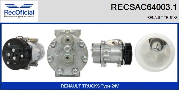 Compressor, air conditioning (RECSAC64003.1)