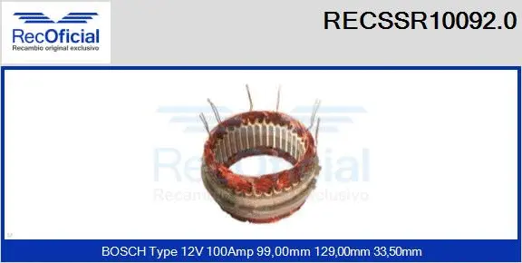 Stator, alternator (RECSSR10092.0)