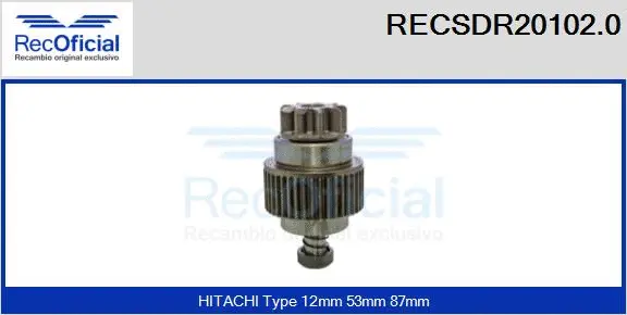 Pinion, starter (RECSDR20102.0)