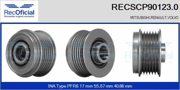 Belt Pulley, alternator (RECSCP90123.0)
