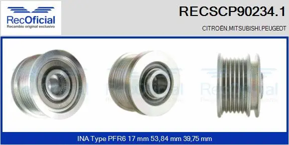 Belt Pulley, alternator (RECSCP90234.1)