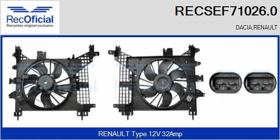 Electric Motor, radiator fan (RECSEF71026.0)