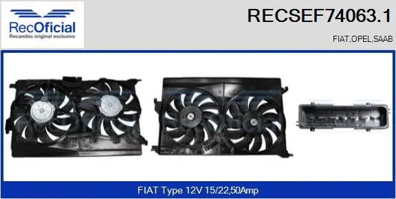 Electric Motor, radiator fan (RECSEF74063.1)