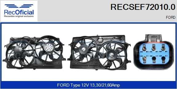 Electric Motor, radiator fan (RECSEF72010.0)