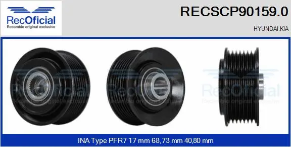 Belt Pulley, alternator (RECSCP90159.0)