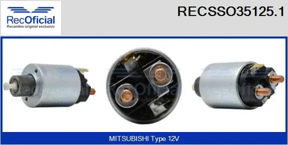 Solenoid Switch, starter (RECSSO35125.1)