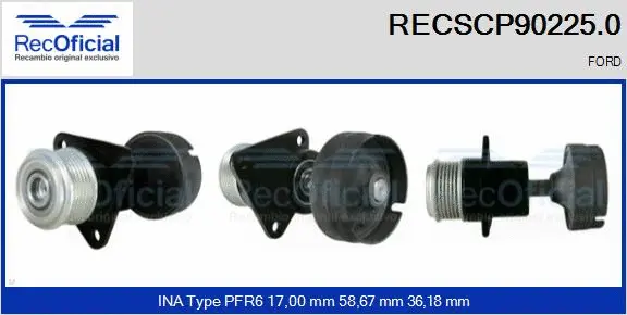 Belt Pulley, alternator (RECSCP90225.0)