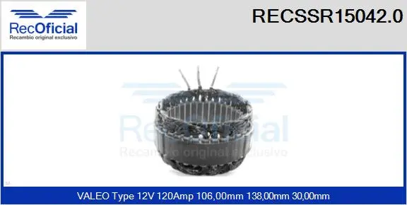 Stator, alternator (RECSSR15042.0)
