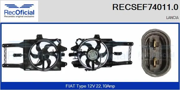 Electric Motor, radiator fan (RECSEF74011.0)